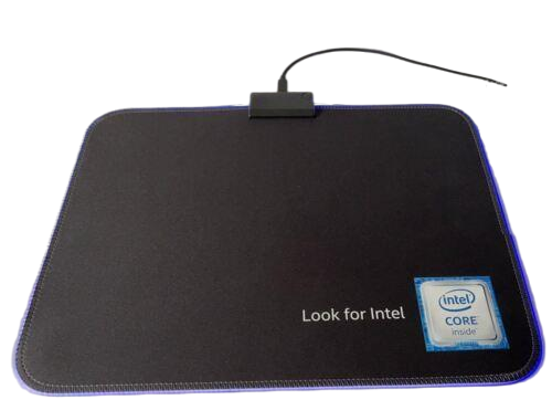 INTEL BLUE LED GAMING MOUSE PAD  - USB LIGHT-UP - ANTI SLIP (365 x 255 mm)