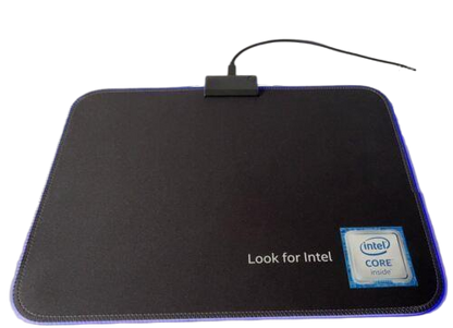 INTEL BLUE LED GAMING MOUSE PAD  - USB LIGHT-UP - ANTI SLIP (365 x 255 mm)