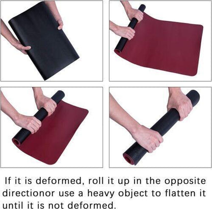 Multifunctional Office Desk Protector Faux Leather, 90cm * 43cm - Black / Red - RLO Tech