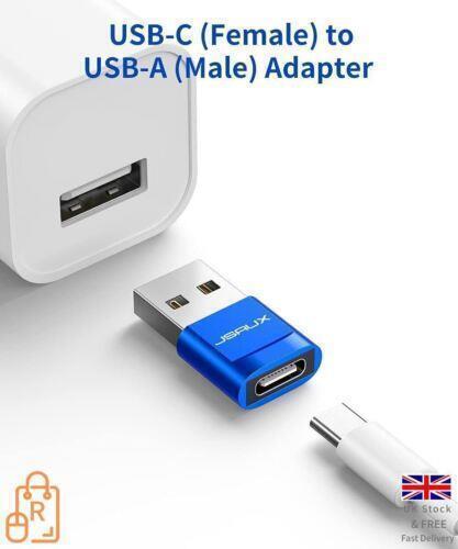 Premium USB Type C Female to USB A Male Adapter Converter Charger - Blue - RLO Tech