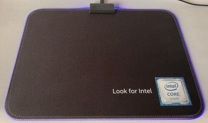 INTEL BLUE LED GAMING MOUSE PAD  - USB LIGHT-UP - ANTI SLIP (365 x 255 mm) - RLO Tech