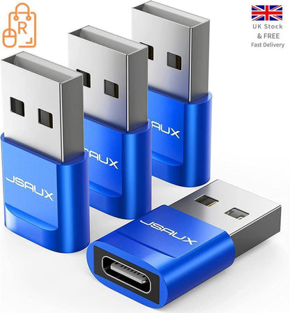 Premium USB Type C Female to USB A Male Adapter Converter Charger - Blue - RLO Tech