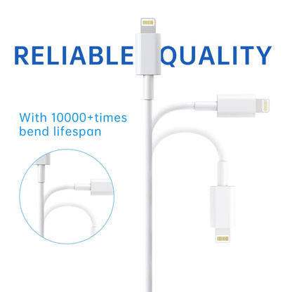 PEAPOLET iPhone Charger Cable, [Apple MFi Certified] Lightning Cables 2 Pack USB-A to Lightning Apple Long iPhone Cable Fast Charging for iPhone 14/13/12/11Pro/Max/XS/X/XR/8/7/6 iPad iPod (3.3 FT)