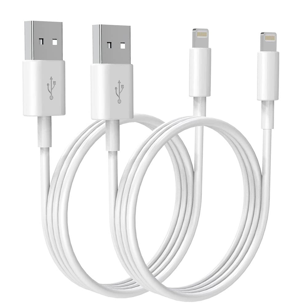 PEAPOLET iPhone Charger Cable, [Apple MFi Certified] Lightning Cables 2 Pack USB-A to Lightning Apple Long iPhone Cable Fast Charging for iPhone 14/13/12/11Pro/Max/XS/X/XR/8/7/6 iPad iPod (3.3 FT)