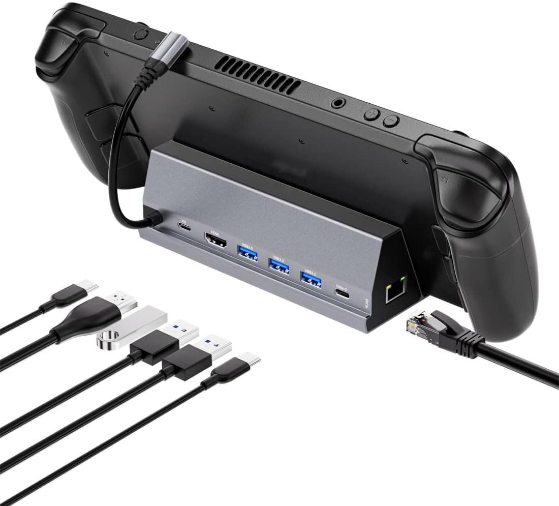 7-in-1 Docking Station for Steam Deck with HDMI 4K@60Hz 2 USB-A 3.0 USB-C 3.0