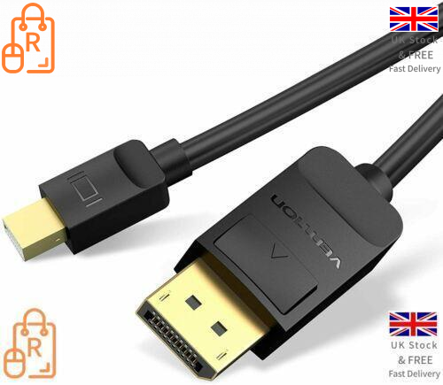 VENTION Mini DisplayPort to DisplayPort Cable 4K@60Hz Ultra HD, Gold-Plated - RLO Tech