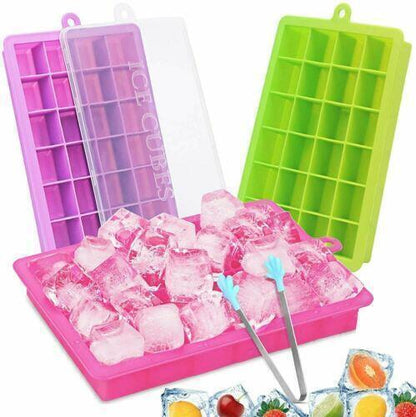 24 Cube - Ice Cube Tray, single Pack Silicone Food Grade Ice Moulds - RLO Tech