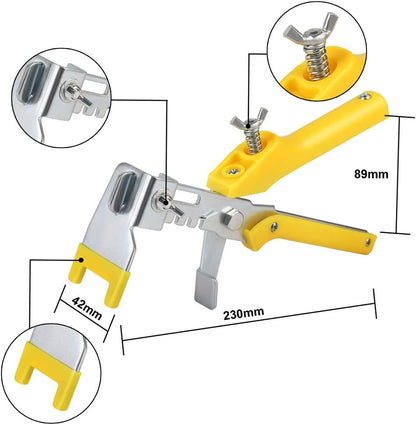 Tile Leveling System 1.5mm with 300 Spacers 100 Reusable Wedges and Push Pliers