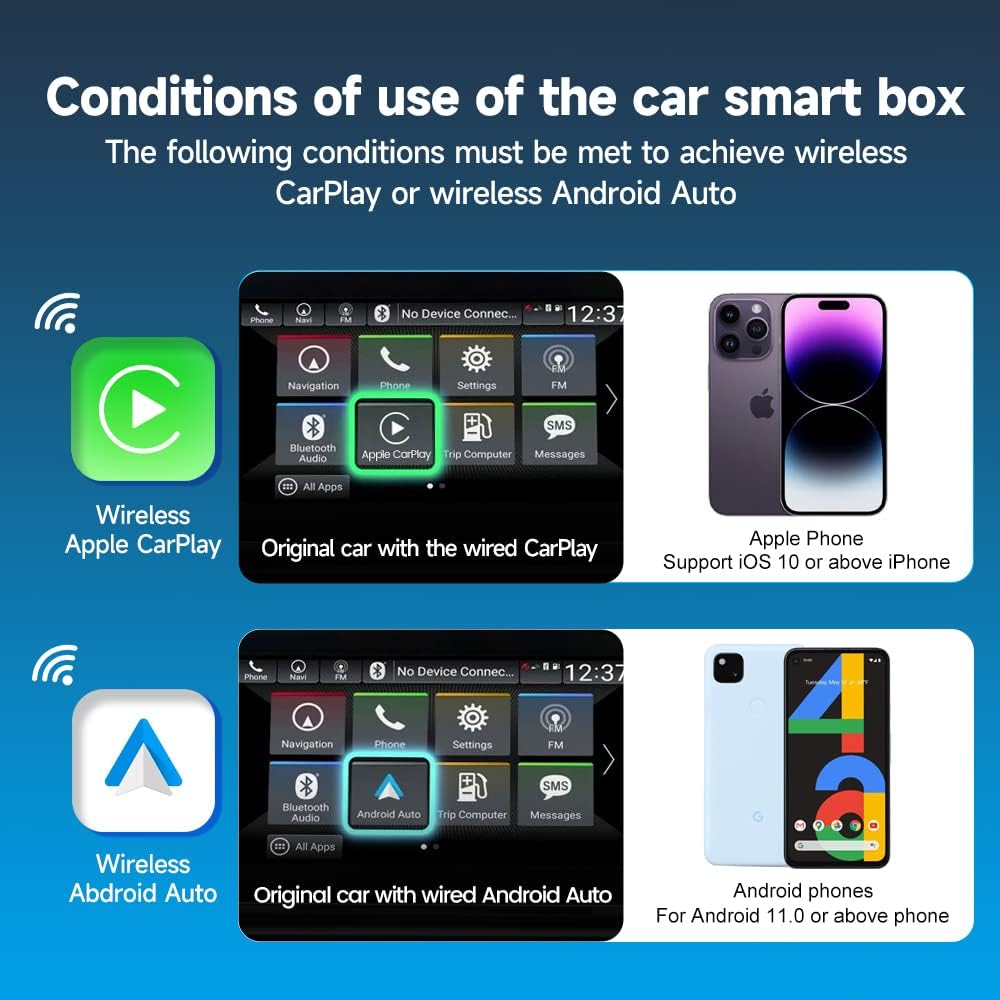 Carlinkit Wireless 2in1 Adapter For cars with apple CarPlay or Android Auto