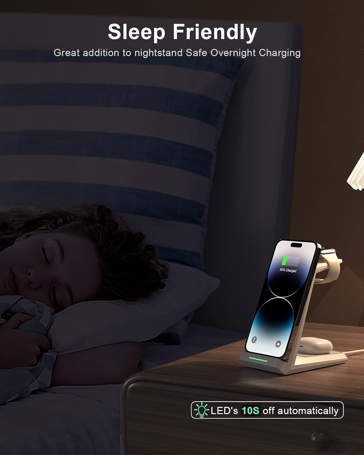 Mains Powered Wireless Charger 3 in 1 15W Fast Charging Station For iOS Products