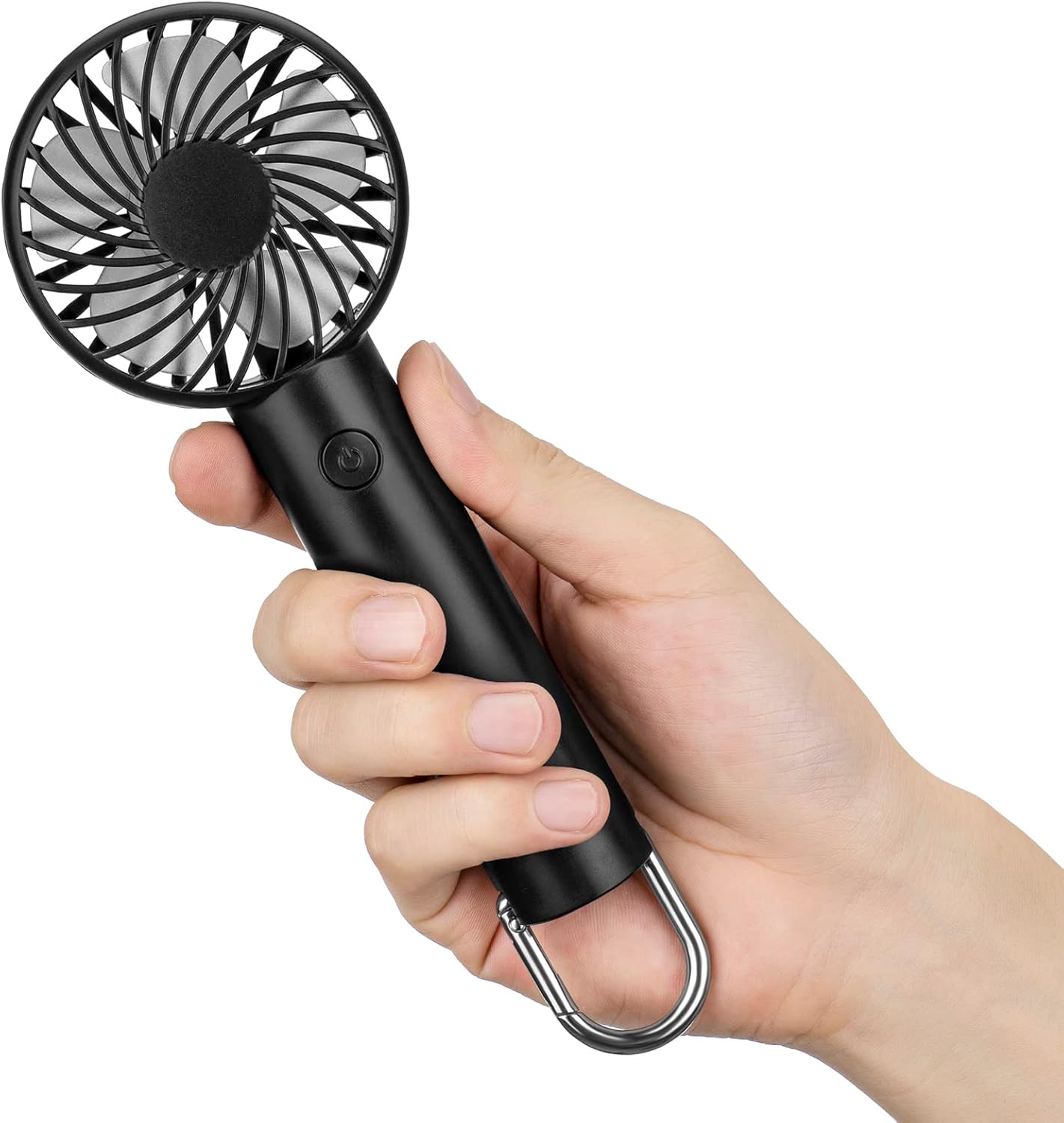 Handheld Fan Portable & Rechargeable 2200 mAh Battery Mini Fan 3 Speeds - Black