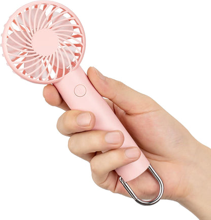 Handheld Fan Portable & Rechargeable 2200 mAh Battery Mini Fan 3 Speeds - Pink