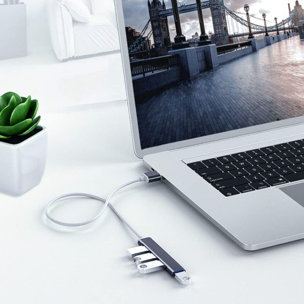 USB 3.0 Hub Aluminium Portable High Speed Multi USB Hub Splitter Adapter for PC