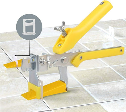 Tile Leveling System 1.5mm with 300 Spacers 100 Reusable Wedges and Push Pliers