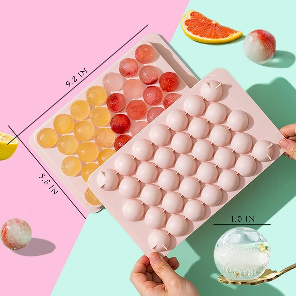 Ice Cube Tray With Container Scoop & Cocktail Book BPA Free Makes 66 Ice Balls