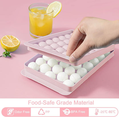 Ice Cube Tray With Container Scoop & Cocktail Book BPA Free Makes 66 Ice Balls