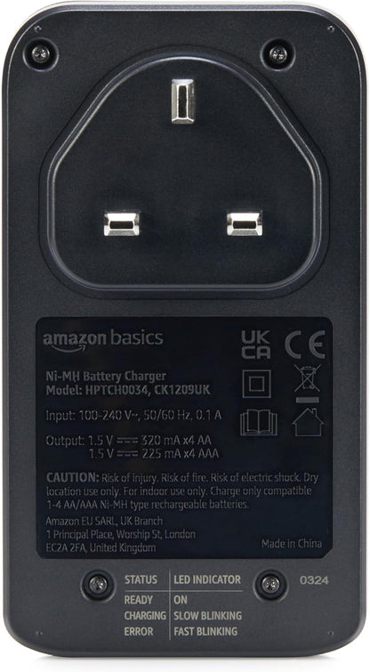 Amazon Basics Battery Charger for Rechargeable AA and AAA NiMh Batteries