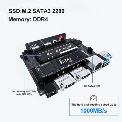 KUYIA Mini PC Mini Desktop Computer Windows 10 8GB RAM 128G SSD Celeron J4125