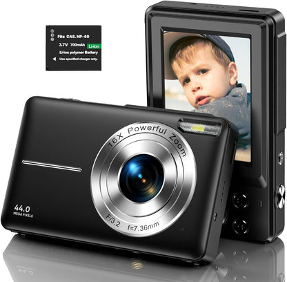 44MP HD Compact Digital Camera with 2.4" Screen 16X Digital Zoom + Accessories