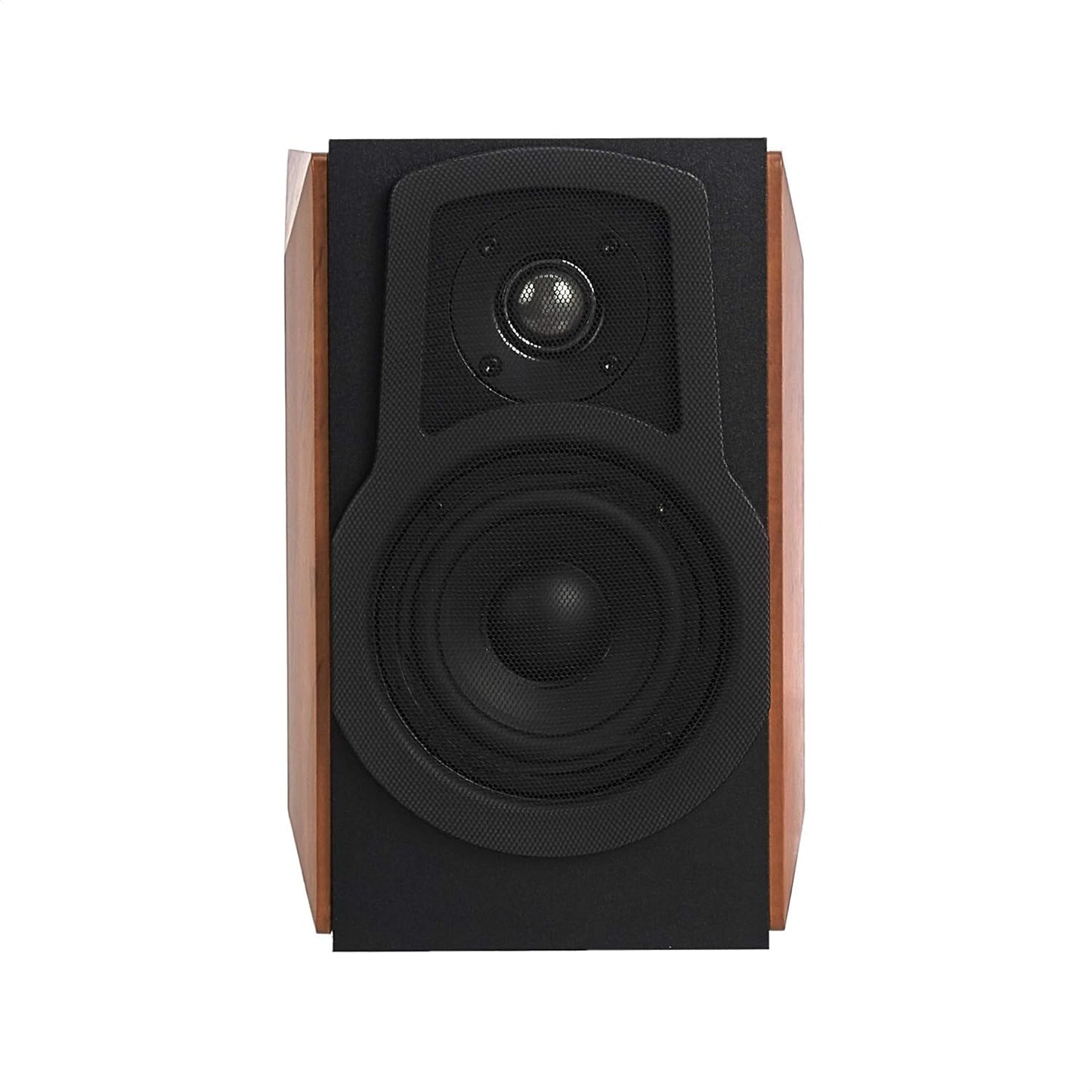 Bookshelf Speakers With Passive Speaker, 50W, 50-20KHz, Set of 2, Wood & Black