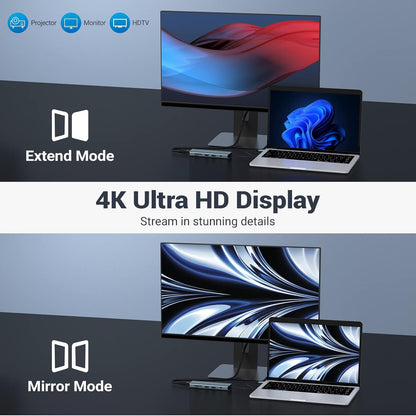 9 in 1 USB Docking Station HDMI Docking Station 4K@30Hz HDMI SD/MicroSD & More