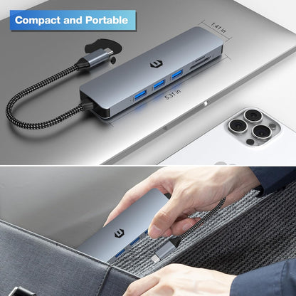 6 in 1 USB C Docking Station for Mac Pro/Air Dell Surface HP SurffaceBook etc