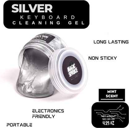 Reusable Luxury Dry Silver Cleaning Gel for Car Interior Keyboard or Laptop