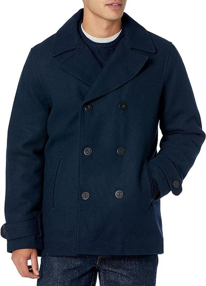 Men's Heavyweight Wool Blend Peacoat Classic Modern Style Keep Warm This Winter - RLO Tech