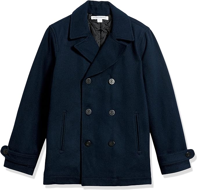 Men's Heavyweight Wool Blend Peacoat Classic Modern Style Keep Warm This Winter - RLO Tech