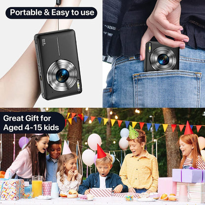 44MP HD Compact Digital Camera with 2.4" Screen 16X Digital Zoom + Accessories