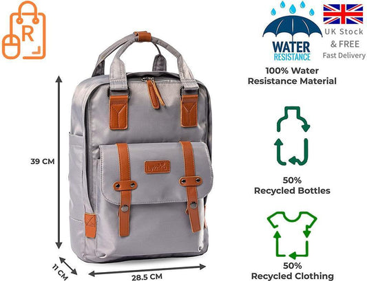 15.6 inch Large Laptop Backpack Waterproof Rucksack Shoulder Travel School Bag - RLO Tech