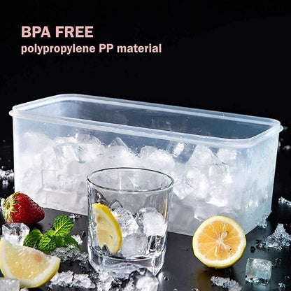 4 Pack Ice Cube Trays With Air Tight Container and Locking Lid Makes 188 Cubes - RLO Tech