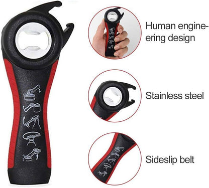 6 In 1 Multi Opener Kitchen Tool For Arthritis Assistance + 5 in 1 Bottle Opener - RLO Tech