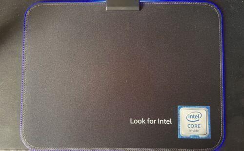 INTEL BLUE LED GAMING MOUSE PAD  - USB LIGHT-UP - ANTI SLIP (365 x 255 mm) - RLO Tech