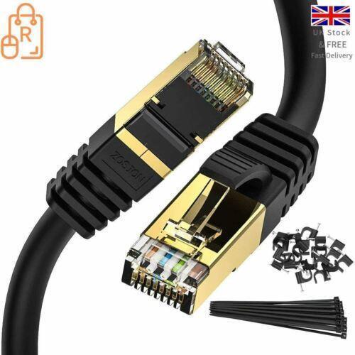 CAT8 Ethernet Cable 40gbps Network Gold Fast Internet Patch Lead Various Sizes - RLO Tech