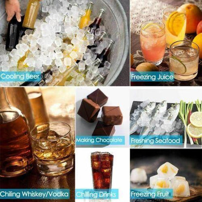 24 Cube - Ice Cube Tray, single Pack Silicone Food Grade Ice Moulds - RLO Tech