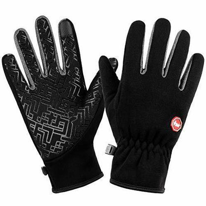 Cycling Gloves Touchscreen Running Black Gloves Warm Non-slip Fleece Lining