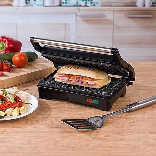 Salter MegaStone Fold-Out Health Grill & Panini Maker 750 W - EK2384MG