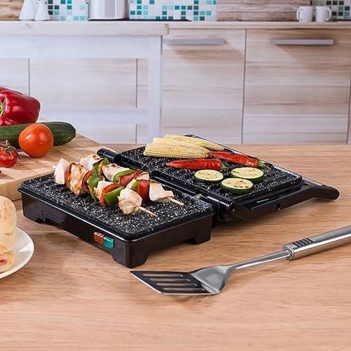 Salter MegaStone Fold-Out Health Grill & Panini Maker 750 W - EK2384MG