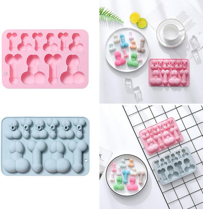 Funny Willy Ice Cube Tray Reusable for Chocolate Candy Ice or Decoration in Pink