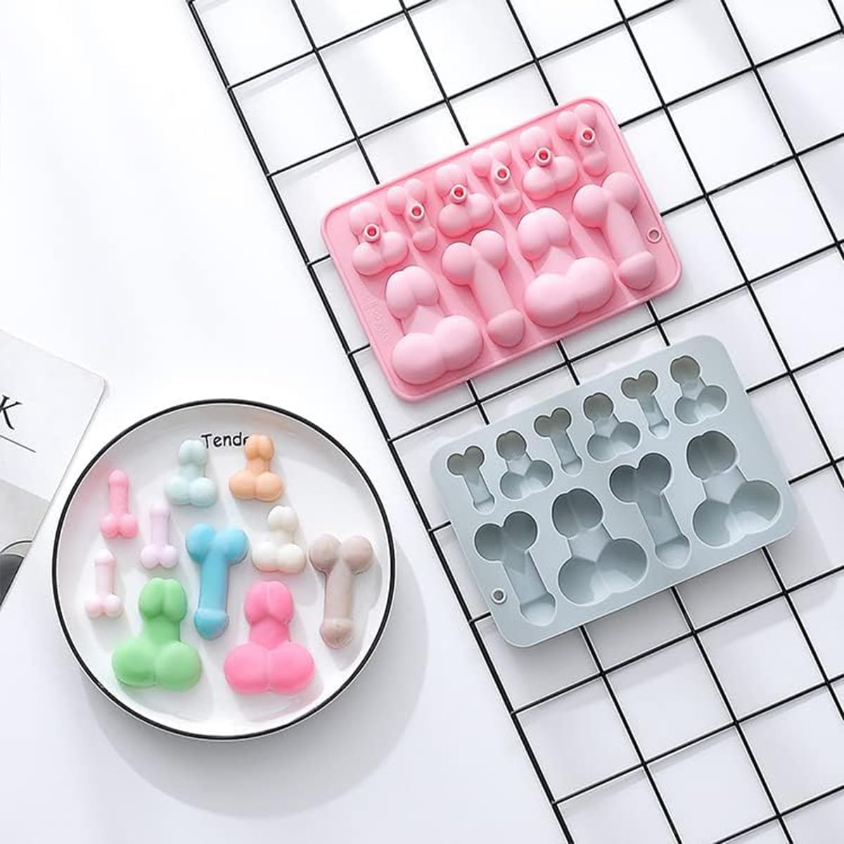 Funny Willy Ice Cube Tray Reusable for Chocolate Candy Ice or Decoration in Pink