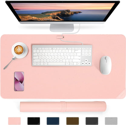 Desk Mat Waterproof Desk Pad Premium PU Leather Colour Pastel Pink 80 x 40